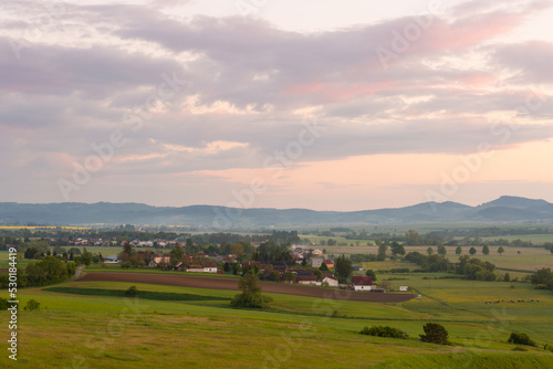 Blazovce village and rural landscape of Turiec basin  Slovakia.