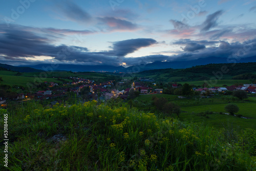 Fototapeta Naklejka Na Ścianę i Meble -  Podhradie village and Mala Fatra mountain range, Slovakia.
