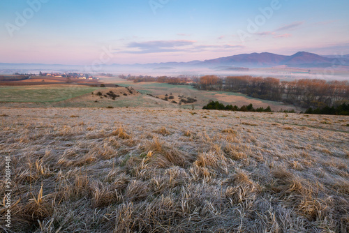 Rural landscape at Blazovce village and Ziar mountains, Slovakia. photo