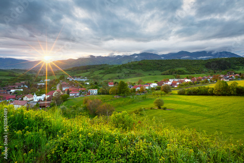 Podhradie village and Mala Fatra mountain range, Slovakia. photo