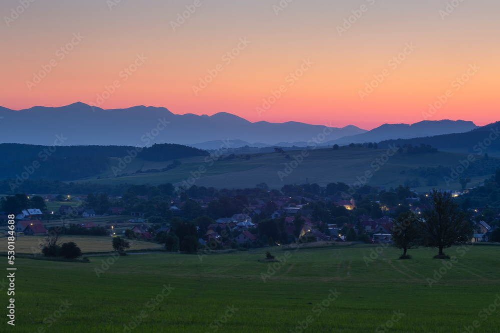 Blatnica village and Mala Fatra mountains in northern Slovakia.