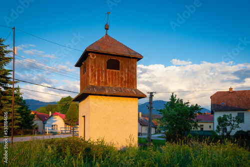 Historical bell tower in Danova village, Slovakia. photo