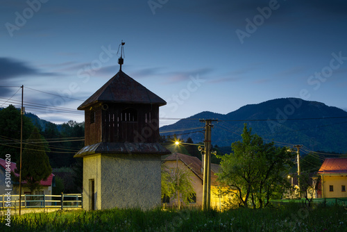 Historical bell tower in Danova village, Slovakia. photo