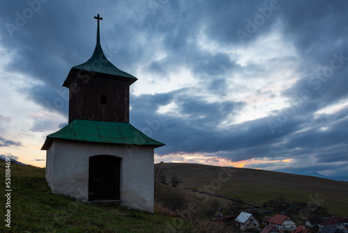 Historical Bell tower in Turcianske Jaseno village, Slovakia.