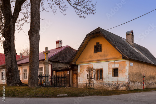 Historical houses in Klastor pod Znievom village, Slovakia. photo