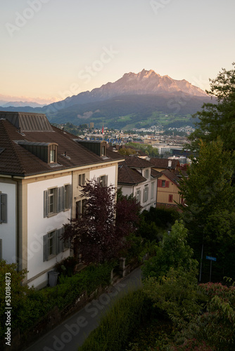 Wallpaper Mural Town near mountain at sunrise Torontodigital.ca