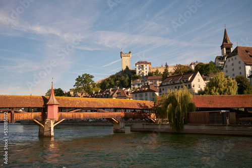 Bridge over river in old city