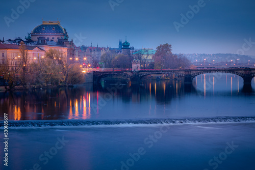 Wallpaper Mural Prague old town and Vltava river illuminated at peaceful dawn, Czech Republic Torontodigital.ca
