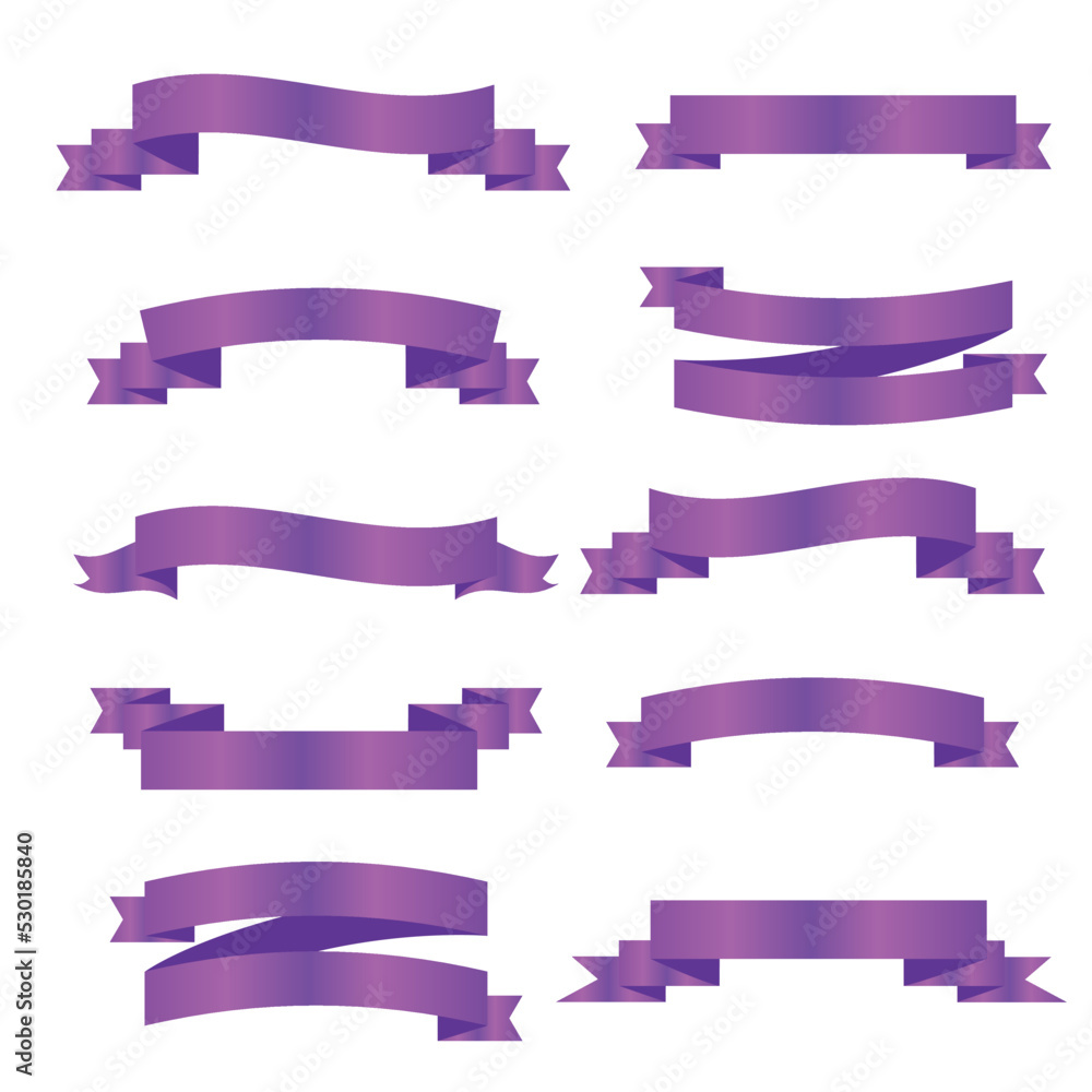 set of ribbons violet