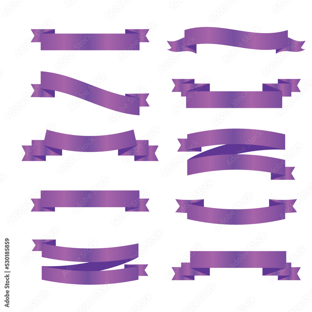 Purple ribbon symbolizing cancer survivors, gynecologic cancer. Violet ribbon vector Purple ribbon symbolizing cancer survivors, gynecologic cancer. Violet ribbon vector