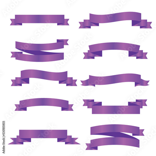 Purple ribbon symbolizing cancer survivors, gynecologic cancer. Violet ribbon vector
