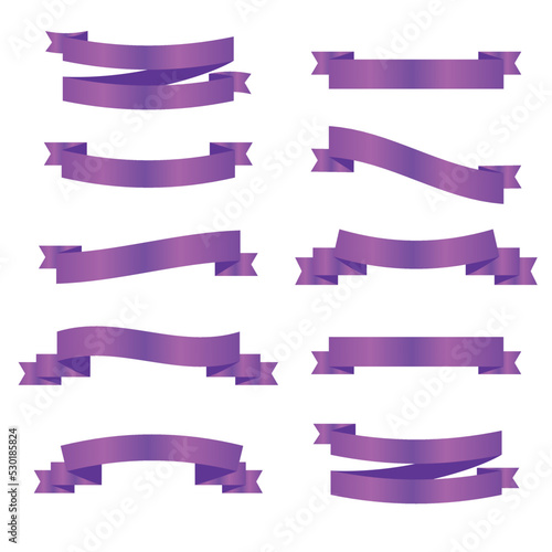 Purple ribbon symbolizing cancer survivors, gynecologic cancer. Violet ribbon vector