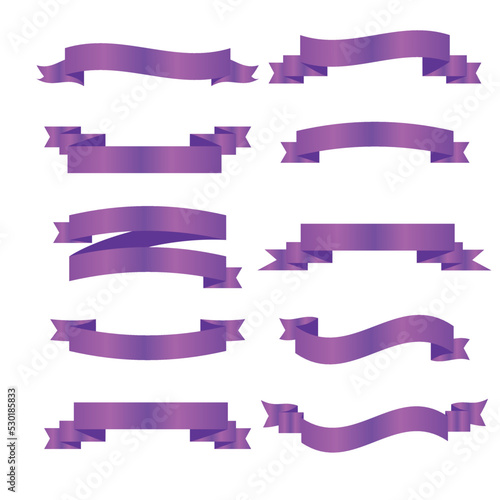 Purple ribbon symbolizing cancer survivors, gynecologic cancer. Violet ribbon vector