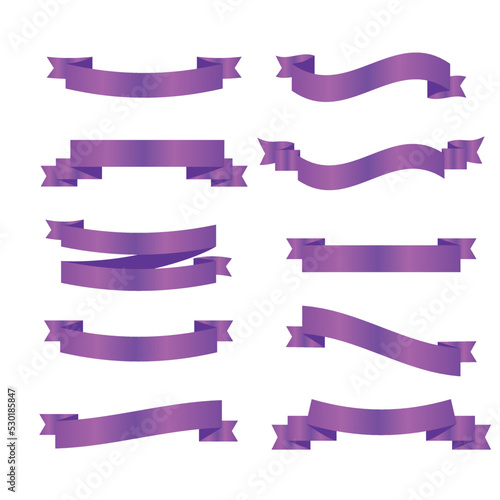 Purple ribbon symbolizing cancer survivors, gynecologic cancer. Violet ribbon vector
