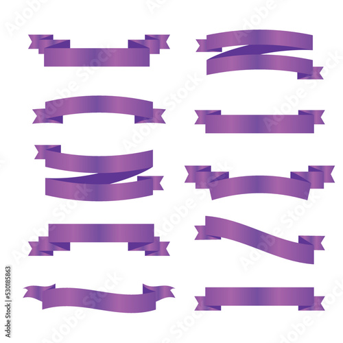 Purple ribbon symbolizing cancer survivors, gynecologic cancer. Violet ribbon vector