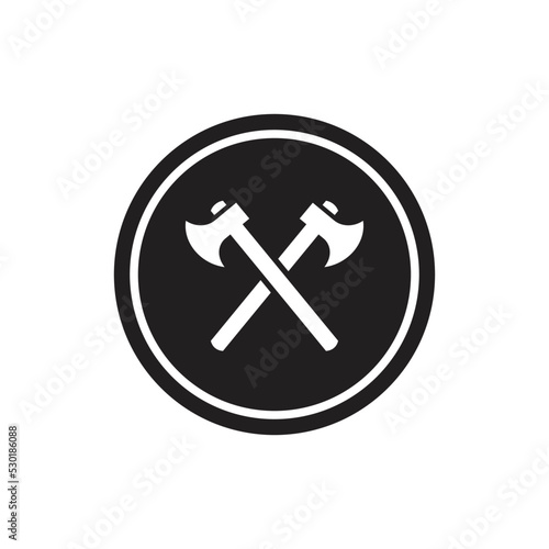 Vintage axe logo icon design, isolated on white background