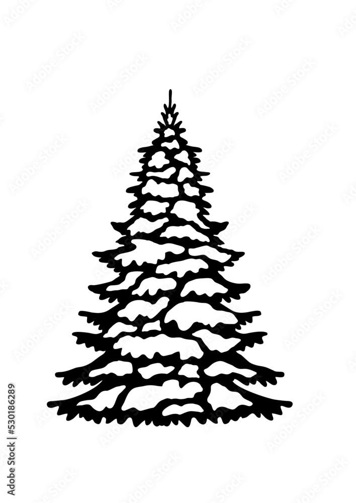 Obraz premium Fir tree, Pine Tree, Christmas tree, Forest Trees Silhouette Bundle, cut file, Tree, forest, nature, Tree shape