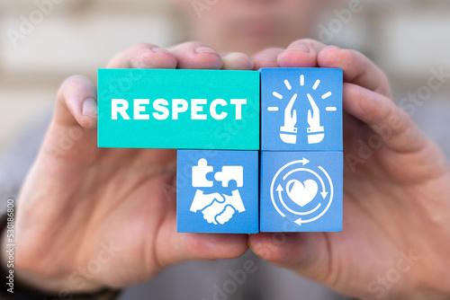 Business concept of respect and trust. Give and get respect. photo