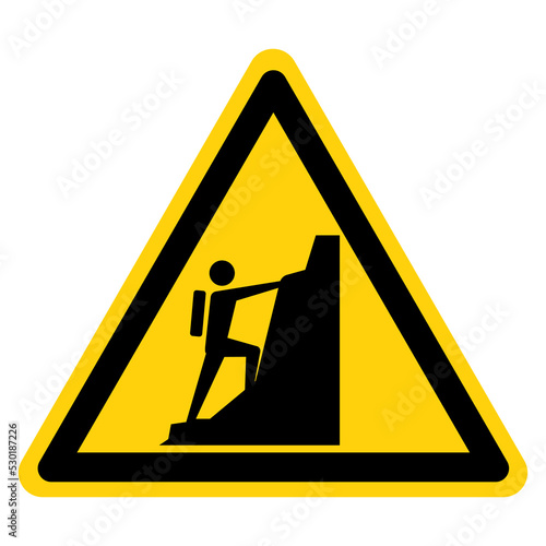 Hiking Up Rocks Symbol Sign, Vector Illustration, Isolate On White Background Label .EPS10