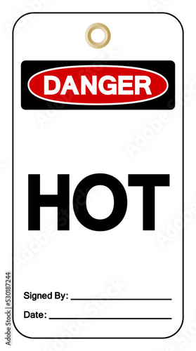 Danger Hot Tag Symbol Sign,Vector Illustration, Isolate On White Background Label. EPS10