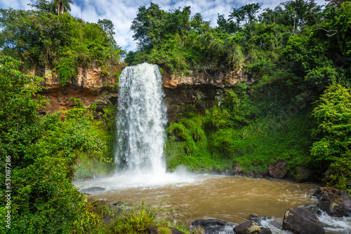 Iguazu Falls dramatic landscape  view from Argentina side  South America