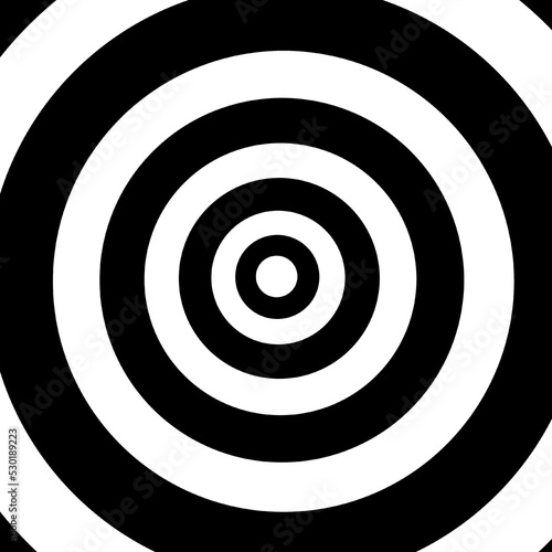 vector illustration of black and white circles getting deeper and smaller