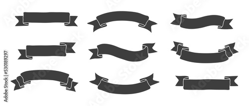 Ribbon banner set. Ribbons collection.

