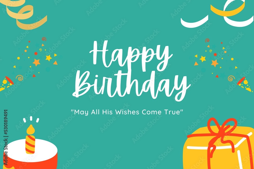 Naklejka premium This is an illustration of a happy birthday card