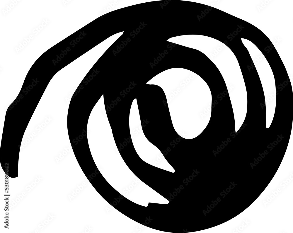 Fototapeta premium spiral symbol design elements. ink brush stroke illustration. line stroke element on isolated background.