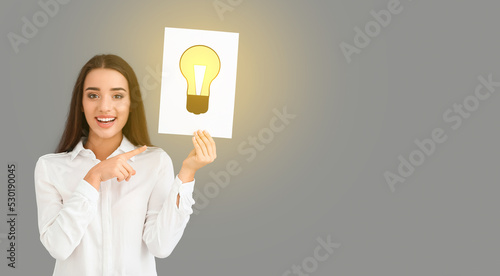 Businesswoman with drawing ...
