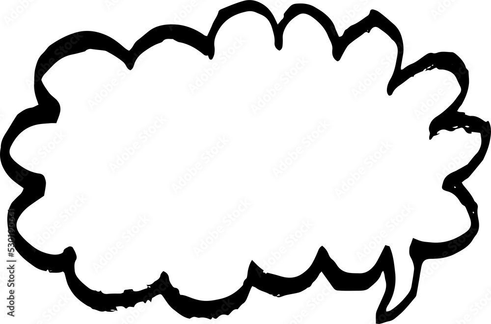 Fototapeta premium empty speech bubble text in hand drawn illustration.collection of blank copy space conversation for comic and design element. a simple line balloon text design template