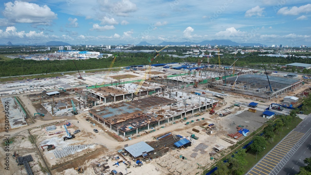 Kuching, Sarawak Malaysia - September 12th 2022: The Samajaya Light Industrial Zone where all the major electronics, solar and semiconductor plants are located