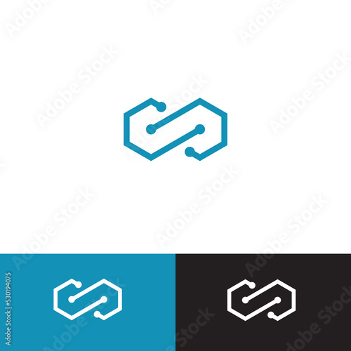 infinity logo, simple, modern and eye catching