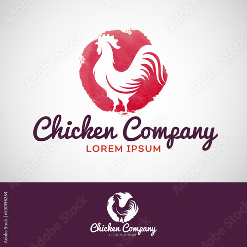 Watercolor Chicken Logo
