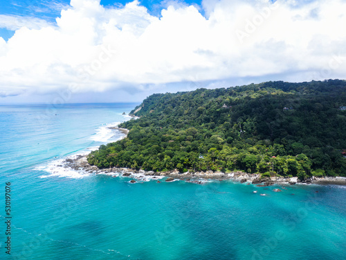 Panorama of Corcovado beach on the osa peninsula of Costa Rica