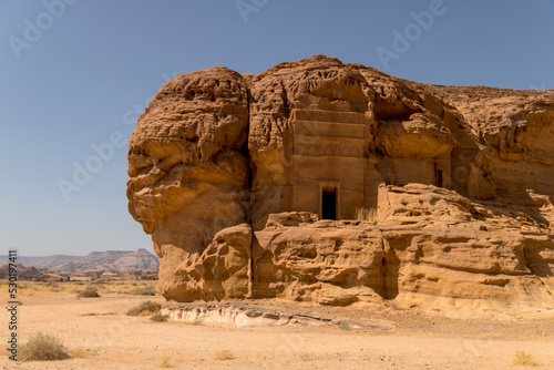 Jabal al Ahmar tombs in Hegra, Al-'Ula Saudi Arabia photo