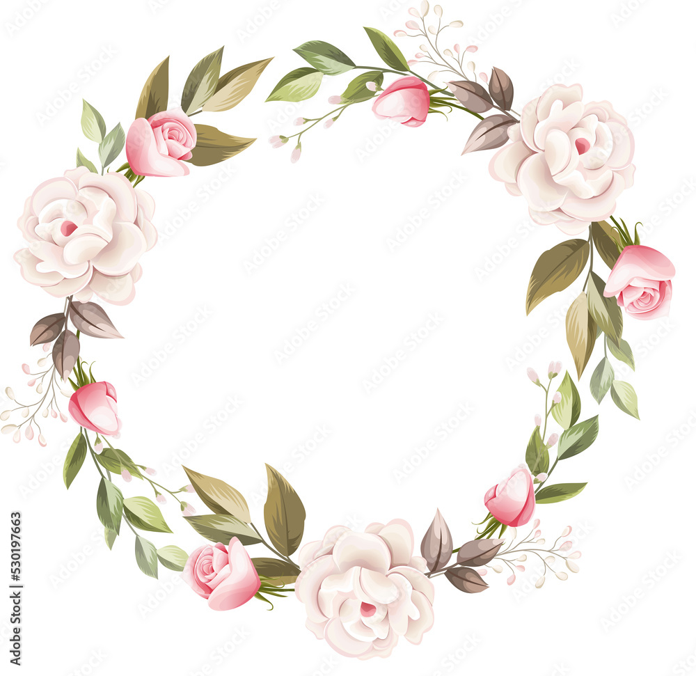beautiful blooming roses flower wreath