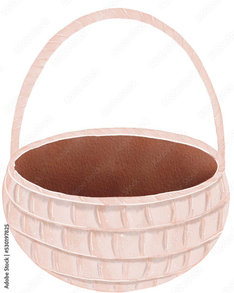 Basket pastel watercolor style