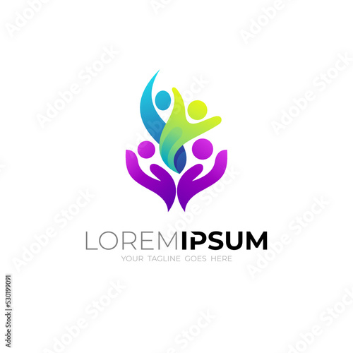 Charity logo design template, family icon