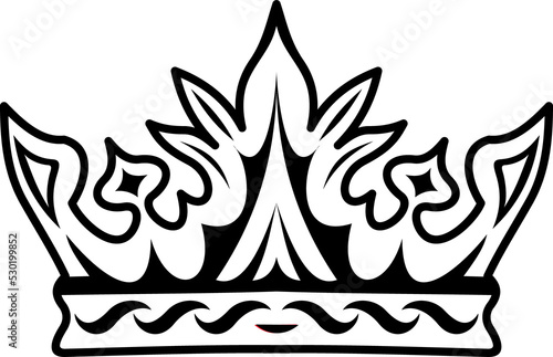 Linear crown isolated heraldry symbol, king cover photo