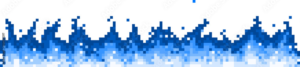 Pixel art fire game animation, blue flame effect Stock Illustration ...