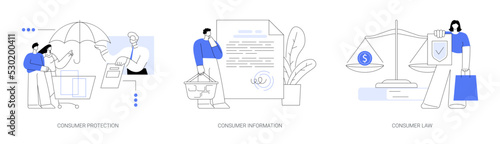 Buyers rights regulation abstract concept vector illustrations.