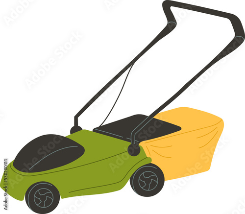 Lawn mower isolated machine for cutting grass icon