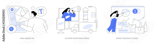 Product marketing campaign abstract concept vector illustrations.