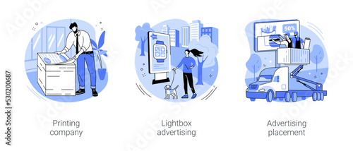 Outdoor advertising isolated cartoon vector illustrations se