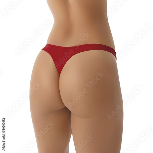 woman hip in red bikini