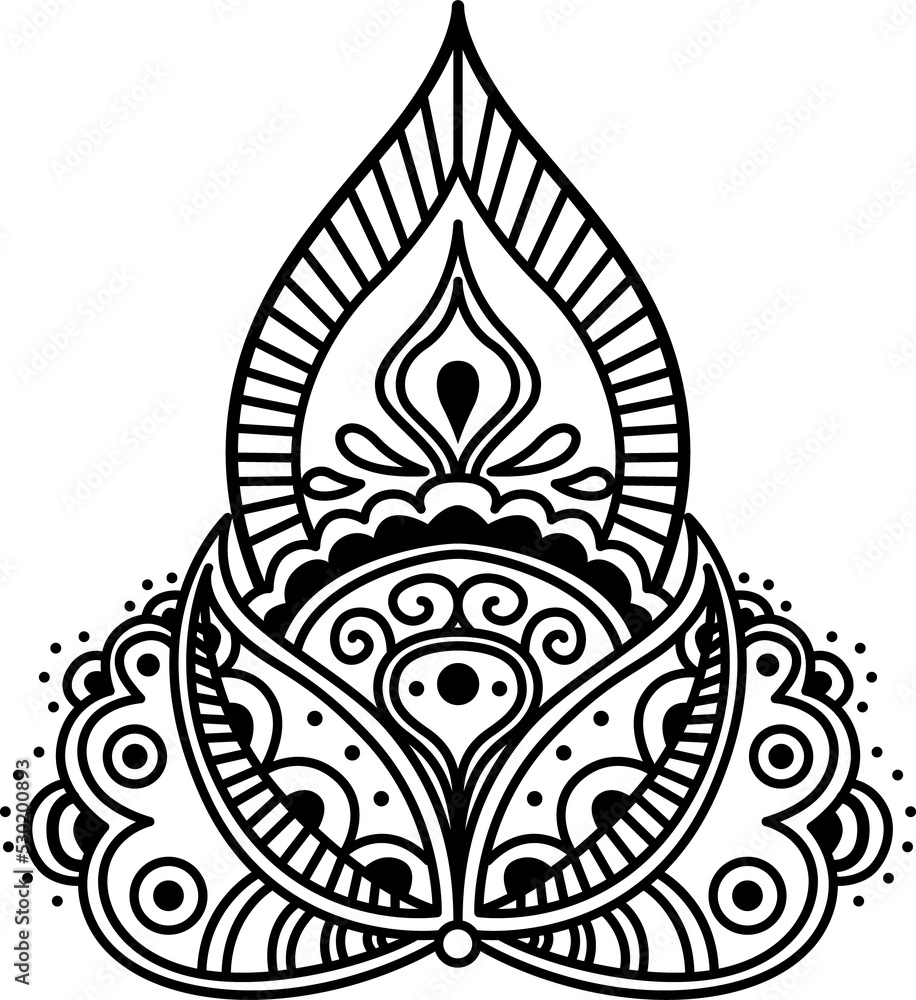 Ornamental damask style decor, leaves and scrolls Ornamental damask style decor, leaves and scrolls