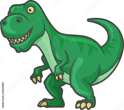 Tyrannosaurus T-rex isolated green dinosaur dino