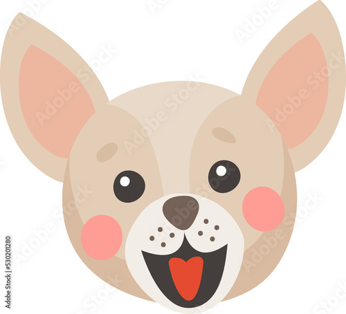 Portrait chorkie dog puppy isolated cartoon animal
