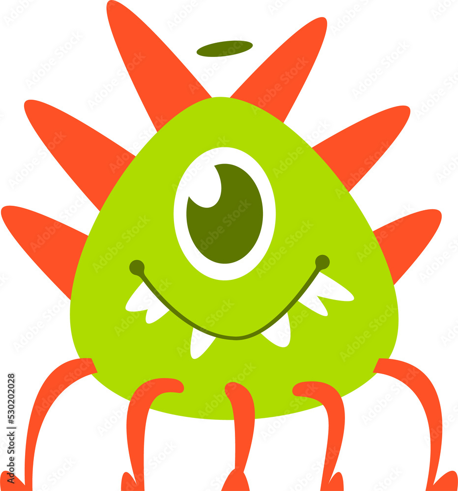 Green comic monster, beast character personage Green comic monster, beast character personage